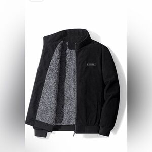 Men's Black Sherpa-Lined Jacket